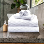 COTTON CRAFT Waffle 6 Piece Towel Set - Image 2