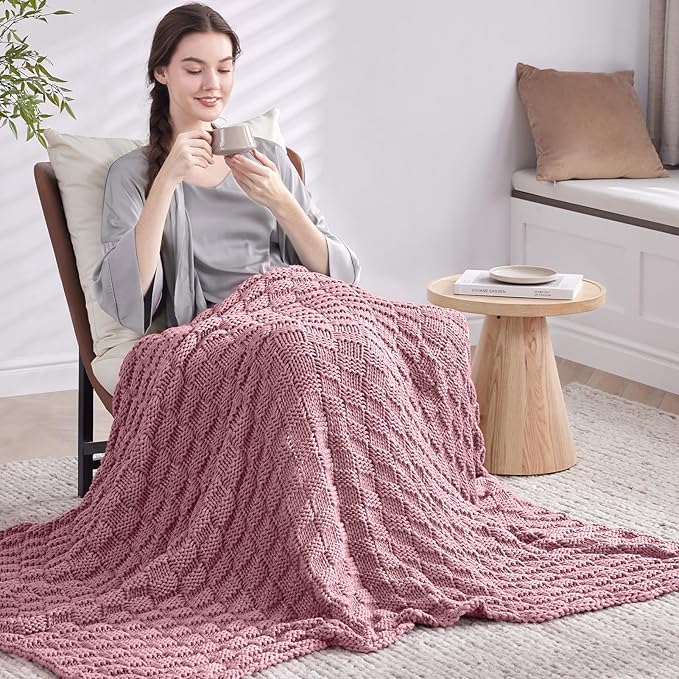 Knitted Weighted Blanket for Adults, Breathable Chunky Knit, Cooling for Hot - Image 7