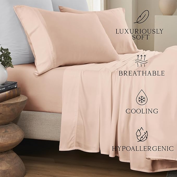 Karissa Mae Cooling Bamboo Viscose Standard Size Pillowcase Set | 100% - Image 2