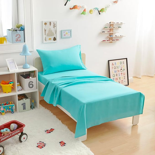 Amazon Basics Kid's Soft Easy-Wash Lightweight Microfiber 3-Piece Sheet Set by AmazonBasics