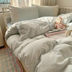 MKXI Blue Gingham Duvet Cover Set Full Size - Image 5