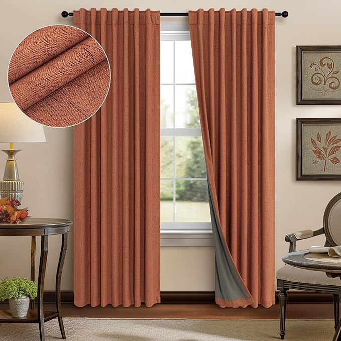 Pitalk Terracotta Blackout Curtains by Pitalk