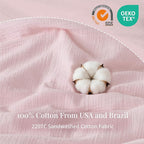 Pink Duvet Cover Queen Size, 100% Sandwashed Cotton Soft Queen Duvet Cover Set - Image 3