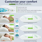Cooling Pillows, Shredded Memory Foam Pillows King Size Set of 2 Adjustable - Image 3