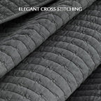 EVERGRACE Cross Stitch Pre-Washed Cotton Quilt Bedding Set King Size, Oversized - Image 3