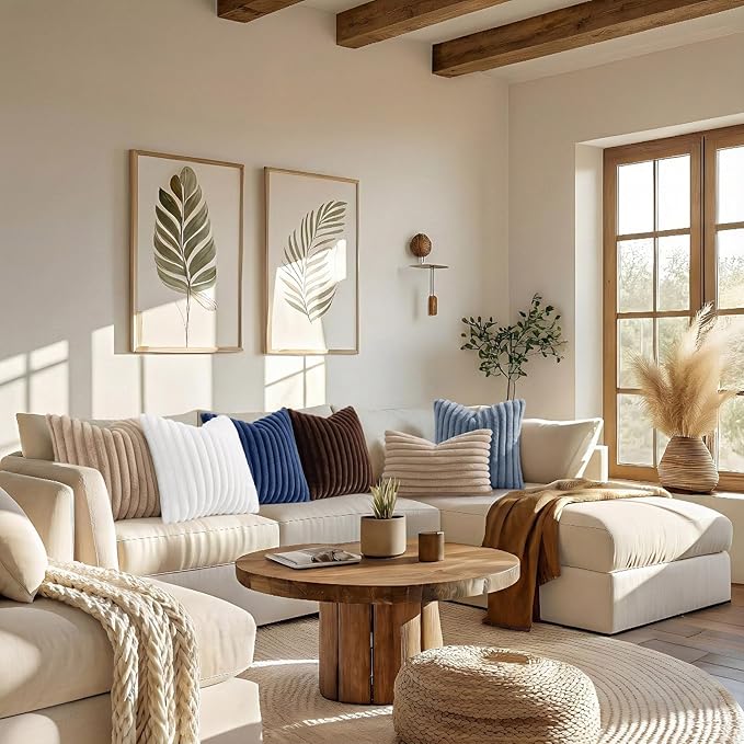 decorUhome Cozy Faux Fur Throw Pillow Covers 22x22 Set of 2 Decorative Soft - Image 6