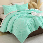 Andency Mint Green Comforter Set Full Size, Boho Soft Warm Tufted Neutral by Andency