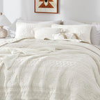 WDCOZY Boho Ivory Quilt King Size Bedding Sets - Image 3