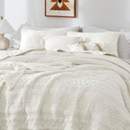 WDCOZY Boho Ivory Oversized California Cal King Size Quilt Bedding Sets - Image 3