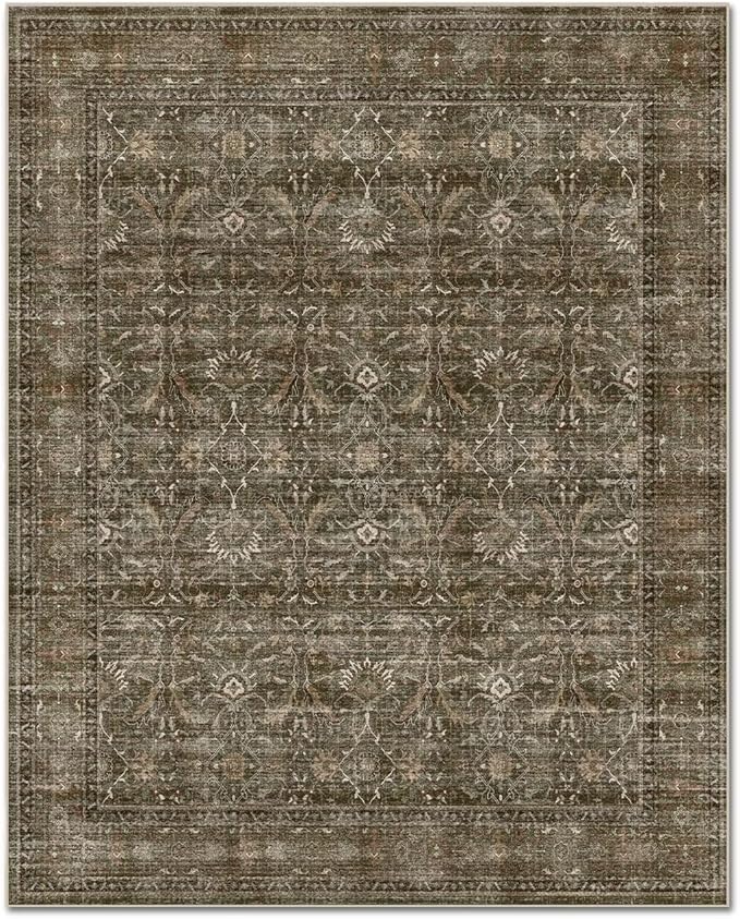 Washable 3x5 Entryway Rug, Boho Non-Slip Vintage Distress Small Rugs - Image 8