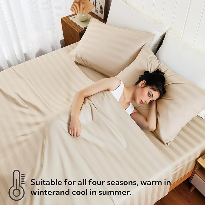 Cotton Flat Sheets Only, 600 TC 100% Cotton Flat Sheet Top Sheet Only, Cal King - Image 7