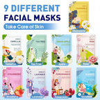 54 Pack Bulk Sheet Face Masks Skincare, Hydrating and Moisturizing Face Mask - Image 3