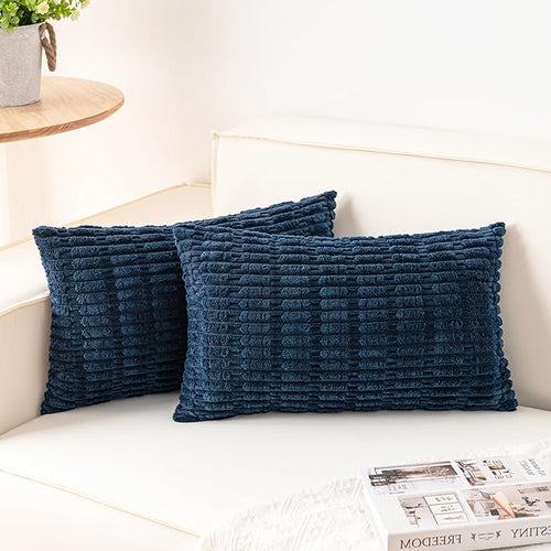 Aegero Pack of 2 Corduroy Decorative Throw Pillow Covers 12x24 Inch Soft by Unknown