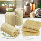 6 Pack Natural Loofah Exfoliating Body Scrubber, 5 Inches Organic Luffa Bath - Image 4