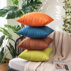 MIULEE Pack of 2 Decorative Outdoor Solid Waterproof Throw Pillow Covers Euro - Image 7