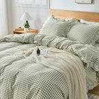 Gingham Duvet Cover Twin Size, 2 Pieces Soft Breathable Microfiber Plaid - Image 6