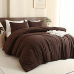 Paxrac Earthy Brown Comforter Queen Size, Neutral 3 Pieces Comforter Set by Paxrac