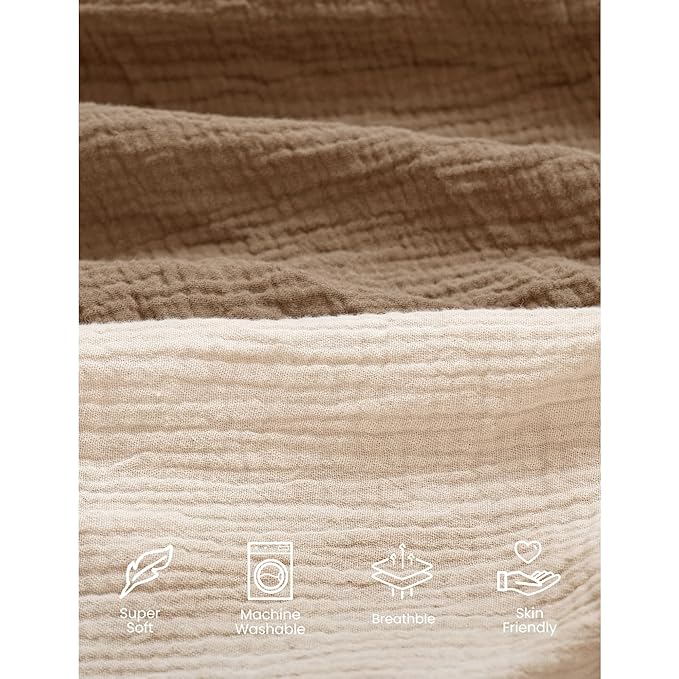Konssy Muslin Mini Crib Sheets, 100% Soft Cotton Pack and Play Sheets - Image 4