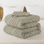 Andency Oatmeal Comforter Set King Size, Boho Soft Warm Tufted Bedding - Image 7