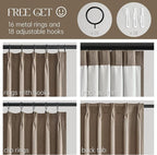 Topfinel 94 Inches Long Taupe Flax Custom Blackout Linen Curtains, Viral Ivory - Image 3