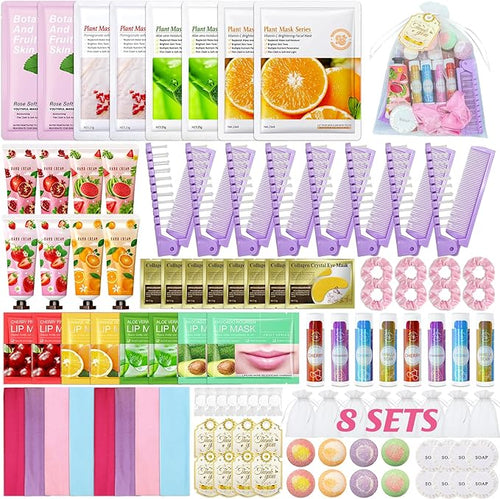 104PCS Sleepover Spa Party Supplies, Include Face Masks, Lip Balm, Hand Cream by Unknown