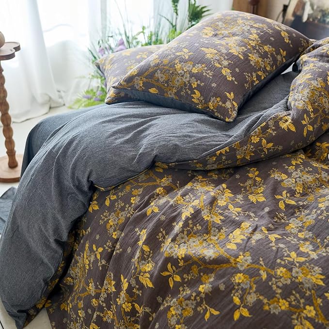 mixinni Vintage Floral Duvet Cover Queen Set - Image 5