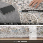 Washable 3x5 Entryway Rug, Boho Non-Slip Vintage Distress Small Rugs - Image 5
