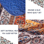 WONGS BEDDING Boho Quilt Set California King, Lightweight Microfiber Bed Decor - Image 5