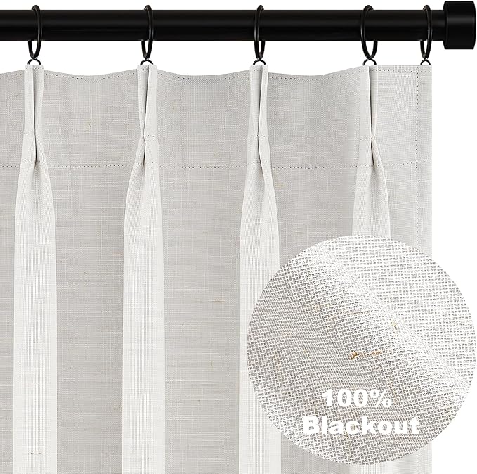 Topfinel 94 Inches Long Full Blackout Linen Curtains by Topfinel