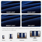 Joydeco Royal Blue 100% Blackout Curtains 84 Inch 2 Panels, Luxury Thermal - Image 7
