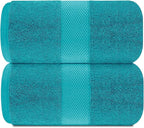White Classic Luxury Soft Aqua Bath Sheet Towels - Image 2