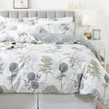 FADFAY Floral Duvet Cover Sets King/Cal King 100% Cotton Ink Grey Vintage by CottonWorldSweetDream