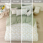 LEMIROE Floral Cotton Comforter Queen Size 3Pcs - Image 6