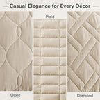 Comfort Spaces Twin Quilt Set Modern Reversible Plaid Coverlet Twin Bedding Set - Image 6