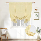DriftAway Double Layer Linen Blackout Tie Up Curtains Thermal Insulated Fully by DriftAway