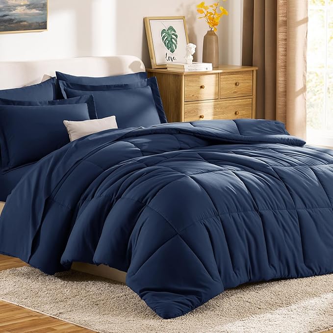 CozyLux Full Size Comforter Sets Navy Blue - Image 9