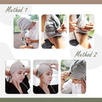 myHomeBody Hair Towel Wrap, Luxury Quick Drying Turban, Ultra Soft Absorbent - Image 4