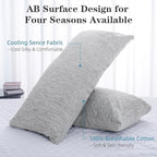 CHOSHOME Body Pillow Cover, Cooling Pillow Cases Zipper Long Pillow Case - Image 2