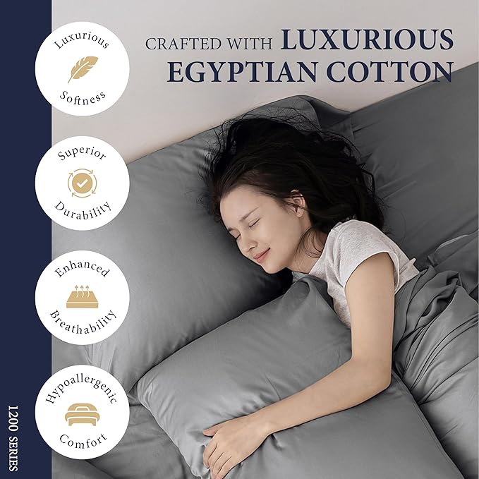 100% Egyptian Cotton Sheets California King Size - Image 2