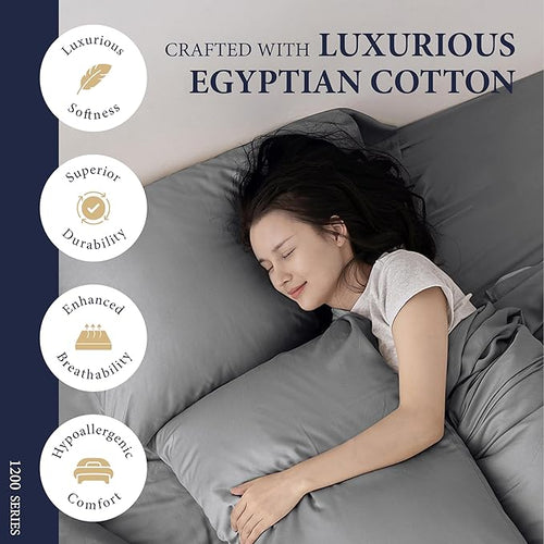 100% Egyptian Cotton King Size Sheets Set - Image 2