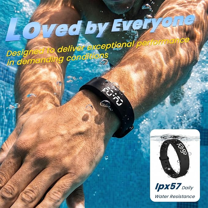Vibrating Alarm Wristband Heavy Sleepers Adults Wrist Band Shock Clock Watch - Image 6