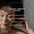 Advanced Clinicals Collagen Rosewater Face Mist Skin Care Reviving & Hydrating - Image 3