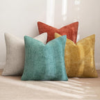 MIULEE Pack of 4 Couch Throw Pillow Covers 20x20 Inch Neutral Orange/Teal Soft - Image 4