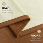Joydeco Golden Brown 100% Blackout Curtains 108 Inch 2 Panels, Luxury Thermal - Image 9
