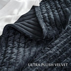 EVERGRACE Velvet Quilt Set King Size, Luxurious Soft Striped Channel Bedding Set - Image 5
