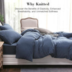 PURE ERA Jersey Knit Duvet Cover Set 100% T-Shirt Cotton Super Soft Comfy 3pc - Image 3