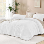 Andency White Comforter Full Size, 3 Pieces Boho Lightweight Fluffy Bedding by Andency