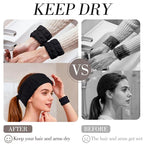 DiyJibb 9 Pcs Spa Headband for Washing Face, Skincare Headband and Wristband Set - Image 5