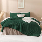 Andency Dark Emerald Green Oversized Comforter King Size 120"x98", 3 Pieces - Image 2