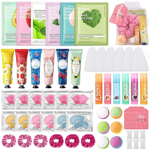 60PCS Spa Party Supplies for Girls, Include Facial Masks, Lip Mask, Under Eye by jutqut